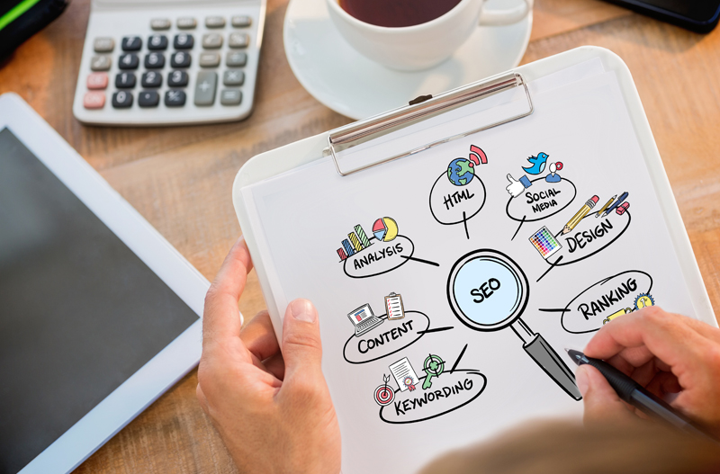 Illustration of big data analysis for SEO keyword extraction.
